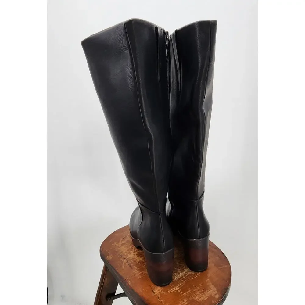 NEW NWOB B.O.C. Brogan High-Heel Knee-High Boots Size 8M Black Brown Comfort